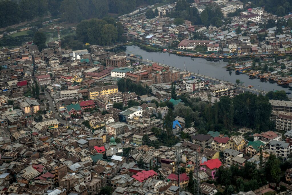 Aerial view of Srinagar on Sept. 20. This photograph is by Atul Loke for NY Times