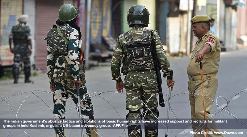 Indian repression fuelling militancy in held Kashmir, warns HR watchdog