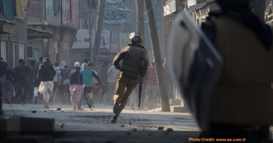 Kashmiri protesters run during clashes in Srinagar the summer capital of Indian controlled Kashmir