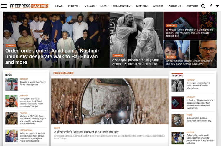 The Free Press Kashmir home page
Courtesy: Majid Maqbool